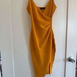 Acler Asymmetrical Mustard Dress
